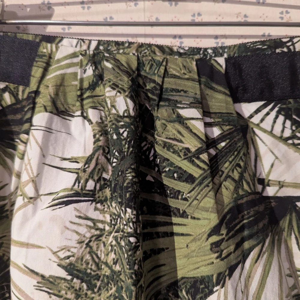 🫒 Worthington 12 Nature Trees Print Skirt, Cotton Small Pleats Office  Saturday
